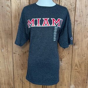 Champion Miami T-Shirt Men’s Large Gray NWT Classic Logo Tee